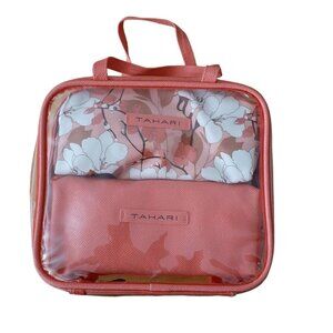 Tahari Set of three Makeup Travel Bags Set Water Resistant Makeup Jewelr…